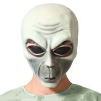 Halloween - Halloween verkleed masker - Geest/Alien/Horror - wit/grijs - volwassenen - Latex