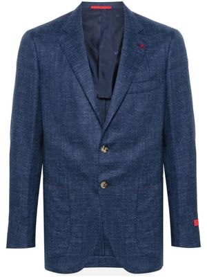 Isaia blazer à détail de broche - Bleu