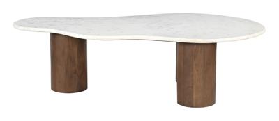 Artistiq Organische Salontafel 'Shaneen' Marmer en mangohout, 135 x 80cm