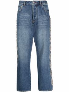 Philipp Plein jean Crystal Cable ample - Bleu