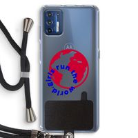 Run The World: Motorola Moto G9 Plus Transparant Hoesje met koord