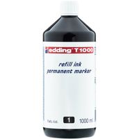 edding T1000 navulinkt voor permanent markers - kleur: zwart - grote fles - 1000ml - thumbnail