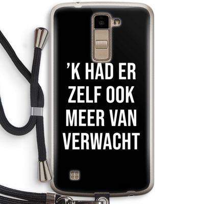 Meer verwacht - Zwart: LG K10 (2016) Transparant Hoesje met koord