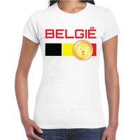 Belgie landen t-shirt wit dames