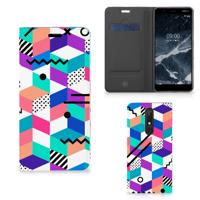 Nokia 5.1 (2018) Stand Case Blokken Kleurrijk