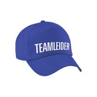 Carnaval verkleed pet / cap teamleider blauw voor dames en heren - Verkleedhoofddeksels - thumbnail