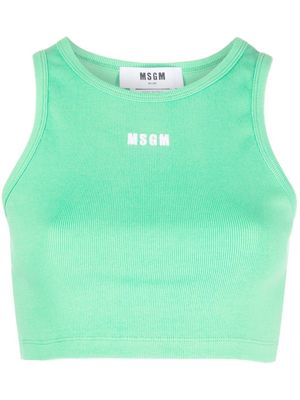 MSGM débardeur à logo imprimé - Vert