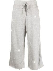 R13 pantalon de survêtement en coton à effet taches de peinture - Gris