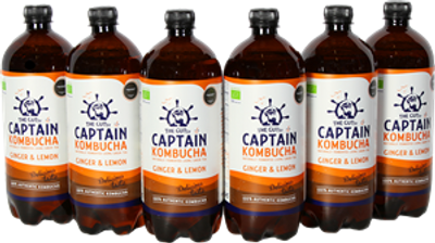 Captain Kombucha Ginger Lemon (6 x 1000 ml)