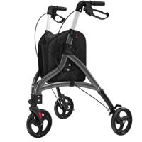 Loopwagen Voor Senioren Opvouwbare Rollator met Lichtgewicht Aluminium Frame 20 cm Grote Wielen Grijs