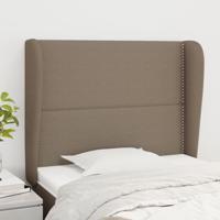 Hoofdbord met randen 93x23x118/128 cm stof taupe