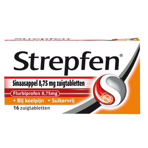 Strepfen Sinaasappel Suikervrij Zuigtabletten