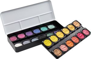 Royal Talens FINETEC® Parelmoer aquarelverf set Colourful | 24 kleuren