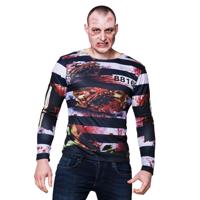 Halloween verkleedkleding heren - zombie gevangene t-shirt print - polyester
