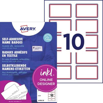 Avery-Zweckform L4786-20 Naamplaatje Kennzeichnungsetiketten (b x h) 85 mm x 50 mm 200 stuk(s)