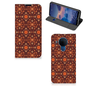 Nokia 5.4 Hoesje met Magneet Batik Brown