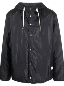 Jil Sander veste légère en soie mélangée à capuche - Bleu