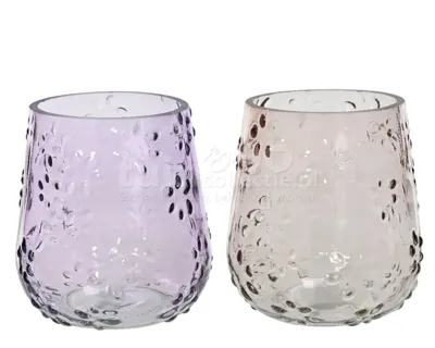 Waxinelichthouder Flower Glas 10,5cm Assorti 1st