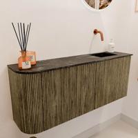 Toiletmeubel Mondiaz Joya Dlux | 101.6 cm | Meubelkleur Dusk | Faye wastafel Lava Wasbak Rechts | Zonder kraangat(en)