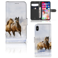Apple iPhone Xs Max | Telefoonhoesje | Met pasjeshouder | Paarden
