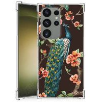 Samsung Galaxy S24 Ultra Case Anti-shock Pauw met Bloemen - thumbnail