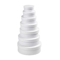 2x stuks ronde witte hobby opslag doos/dozen 10.5 cm