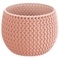 Plantenpot/bloempot kunststof dia 14.5 cm en hoogte 11 cm zalm roze   -