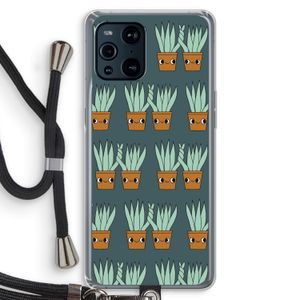 Sansevieria: Oppo Find X3 Pro Transparant Hoesje met koord