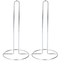 2x stuks keukenrol/keukenpapierhouder van rvs zilver 28 cm