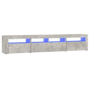 The Living Store Tv-meubel met LED-verlichting 210x35x40 cm betongrijs - Kast