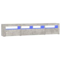 The Living Store Tv-meubel met LED-verlichting 210x35x40 cm betongrijs - Kast - thumbnail