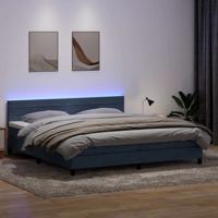 Boxspring met matras en LED fluweel donkergrijs 180x210 cm