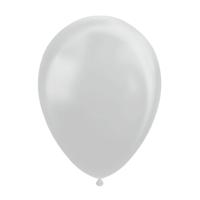 Globos Ballonnen metallic zilver 30cm, 10st.