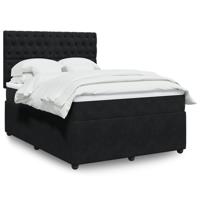 Boxspring met matras fluweel zwart 140x190 cm