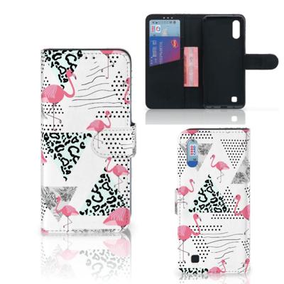 Samsung Galaxy M10 | Telefoonhoesje | Met pasjeshouder | Flamingo Triangle