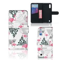 Samsung Galaxy M10 | Telefoonhoesje | Met pasjeshouder | Flamingo Triangle
