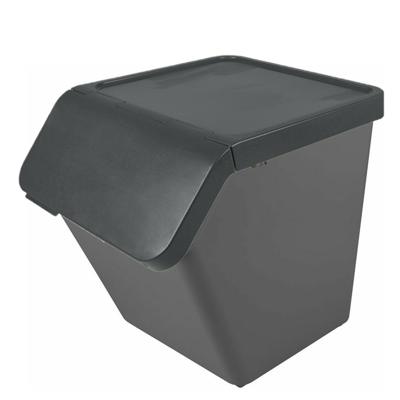 Sunware Sigma Home sorteer bak - afvalbak - antraciet - stapelbaar - 60L - 49 x 39 x 45 cm