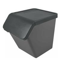 Sunware Sigma Home sorteer bak - afvalbak - antraciet - stapelbaar - 60L - 49 x 39 x 45 cm