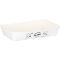 Bak | Karton + kleicoating | A14 | TASTY | snackbak | 88x35mm | wit | 300 stuks