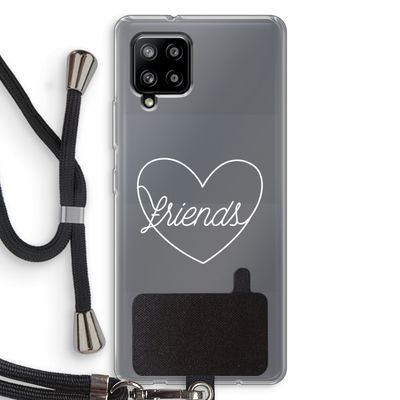 Friends heart pastel: Samsung Galaxy A42 5G Transparant Hoesje met koord