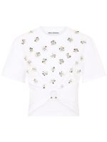 Rabanne t-shirt crop à appliques de fleurs - Blanc - thumbnail