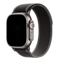 Apple Watch Bandje Trail - Nylon - Zwart Houtskool - Zilver -