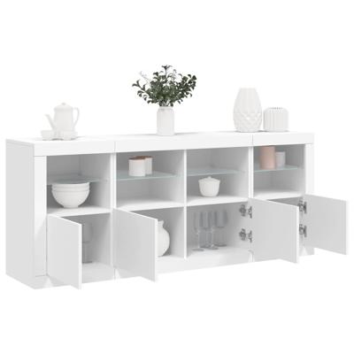 Dressoir met LED-verlichting 163x37x67 cm wit