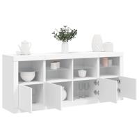 Dressoir met LED-verlichting 163x37x67 cm wit