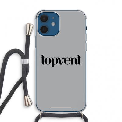 Topvent Grijs Zwart: iPhone 12 mini Transparant Hoesje met koord