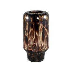 PTMD Vika Brown glass vase dotted pattern round M