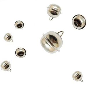 14x Metalen belletjes zilver 14 mm hobby/knutsel benodigdheden