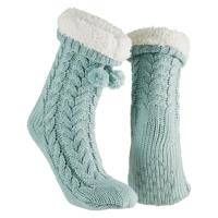 Apollo Huissloffen - kinderen - gebreid - slofsokken - lichtblauw - one size maat 35/41 - fleece