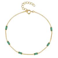 Elenza Goudkleurige Armband met Groene Stenen in 925 Sterling Zilver