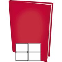 Rekbare Boekenkaften A4 - Rood - 12 stuks inclusief grijze labels - thumbnail